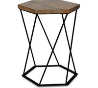 Ravi Mango Wood Hexagnol Accent Table