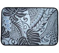Ravi Shankar, George Fenton - BLSYP Anti-Skid Memory Foam Tub-Shower Bath Rug Polynesian Tattoo Tapa Designs in Blue Home Decor Nursery Rugs Indoor & Outdoor Entrance Rug, Machine-Washable/Fast Drying/Anti Fatigue Doormat