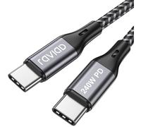 RAVIAD 240W USB C to USB C Charger Cable 1M, USBC to USBC Cable 5A | Fast Charge Type C Charger with E-Mark Chip for iPhone 17/17e/16/16e/Air/15 Pro Max, Samsung Galaxy S25/S24, MacBook, Pad