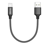 RAVIAD iPhone Cable Short [1FT/30CM, MFi Certified] Nylon Braided iPhone Charger Cable USB Fast Charging Lightning Cable for iPhone 13 12 11 Pro Max X XS XR 10 8 8 7 Plus 6 6s 5s 5 SE 2020 - Black