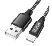 RAVIAD iPhone Charger Cable 1M/3.3FT [MFi Certified] Nylon Braided Lightning Cable Fast Charging & Sync iPhone Charger for iPhone 14 13 12 11 Pro Max 13 12 Mini X XS XR 10 8 8 7 Plus 6 6s 5s 5, Black