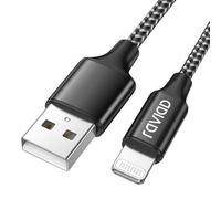 RAVIAD iPhone Charger Cable 2M/6FT [MFi Certified] Nylon Braided Lightning Cable Fast Charging & Sync iPhone Charger for iPhone 14 13 12 11 Pro Max 13 12 Mini X XS XR 10 8 8 7 Plus 6 6s 5s 5 - Black