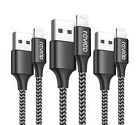 RAVIAD iPhone Charger Cable, Lightning Cable [3Pack 2M, MFi Certified] Nylon Braided Fast iPhone Charging Cable Lead for iPhone 14 13 12 11 Pro Max XR XS X 8 7 6s Plus 5s SE 2020