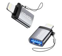 RAVIAD Lightning to USB Adapter, Lightning Male to USB3 Female Cable Dongle for iPad/iPhone 14 13 12 11 Pro Max, iPhone OTG Adapter Supports USB Flash Drive, Mouse, Keyboard, Hub, Camera, Card Reader