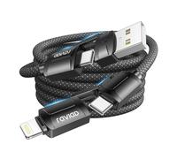 RAVIAD Multi Charger Cable 3M 4 in 1 3A USB Fast Charging Cord 60W PD Multi