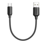 RAVIAD Short USB C Cable 50CM, Type C Charger Cable 3A Fast Charging Nylon Braided USB Type C for iPhone 16/15/15 Pro Max, Samsung Galaxy S23/S22/S21/S10, Note 10, Huawei P40/P30, Google Pixel -Black