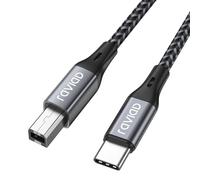 RAVIAD USB B to USB C Printer Cable 2M, USB 2.0 Type B to USB C Male Lead Scanner Cable USB Type C Printer Cable Braided Compatible with HP, Canon, Epson, Lexmark, MacBook, iMac, XPS, Laptops, etc