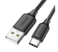 RAVIAD USB C Cable 2M, Type C Charger Cable 3A Fast Charging Nylon Braided USB C Cord for iPhone 17/16/15/15 Pro Max, Samsung Galaxy S25/S24/S23/S22/S21, Note 10, Huawei P40/P30, Google Pixel -Black