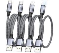 RAVIAD USB C Charger Cable, 4Pack 0.5M+1M+2M+3M Type C Charger Fast Charging 3A Nylon Braided USB C Cable for iPhone 16/15 Plus Pro Max, Samsung Galaxy S24/S23/S22, Huawei P40/P30, Google Pixel
