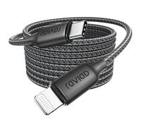 RAVIAD USB C to Lightning Cable 3M [MFi Certified] iPhone Fast Charger Cable Power Delivery Nylon USB-C Charging Cord for iPhone 14/13/12/12 PRO Max/12 Mini/11/11PRO/XS/Max/XR/X/8/8Plus/iPad -Black