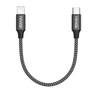 RAVIAD USB C to Lightning Cable Short 0.15M, [MFi Certified] iPhone Fast Charger Cable Nylon PD Fast Charging USB C Lightning Cable Compatible with iPhone 14 13 12 11 Pro Max Mini X XS XR 8