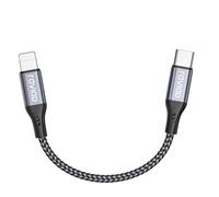 RAVIAD USB C to Lightning Cable Short 15CM, MFi Certified iPhone Charger Cable Nylon PD Fast Charging Compatible with iPhone 14 13 12 11 Pro Max Mini X XS XR 8 8Plus - Grey
