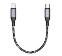 RAVIAD USB C to Lightning Cable Short 50CM, [MFi Certified] iPhone Charger Cable Nylon PD Fast Charging USB C Lightning Cable Compatible with iPhone 14 13 12 11 Pro Max Mini X XS XR 8 8Plus - Grey