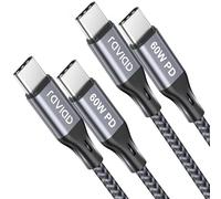 RAVIAD USB C to USB C Charger Cable 1M 2Pack, USBC to USBC Cable 60W Fast Charge Type C Charger Compatible with iPhone 17/17e/16/16e/15 Pro Max, Air, Samsung Galaxy S25/S24, MacBook, Pad Pro