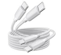 RAVIAD USB C to USB C Charger Cable 2Pack 2M 100W 5A Fast Charging Cable Type C Charger Fast Charge Lead USBC to USBC Cord for iPhone 17 16 15 Pro Max, Galaxy S25 S24 S23, MacBook, iPad Pro Air-White