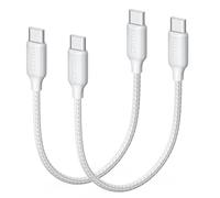 RAVIAD USB C to USB C Charger Cable 2Pack 50CM 100W 5A Fast Charging Cable Type C Charger Fast Charge Lead USBC to USBC Cord for iPhone 17 16 15 Pro Max, Galaxy S25 S24 S23, MacBook iPad Pro Air-White