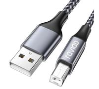 RAVIAD USB Printer Cable 2M/6.6FT USB 2.0 Type A Male to B Male Nylon Braided Scanner Cord Printer Cord Compatible with Printers like HP, Brother, Lexmark, Dell, Envy and all other USB A/B devices