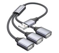 RAVIAD USB Splitter 3 Port, 1 Male to 3 Female USB 2.0 Extension Cable 50CM | 480Mbps Data Transfer, Compatible with PC, Tablet, Laptop, MacBook, Keyboard, PS4, PS5, Mouse, FlashDrive