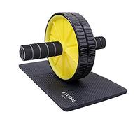 RAVIAN Ab Roller - Abdominal Wheel roller with Smooth Handle& knee pad, Ab Workout Wheel, Ab cruncher Gym Training tool, Exercise Equipment for Body Fitness Weight loss at Home. (Yellow & Black)