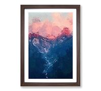 Ravine to The Clouds in Abstract Framed Print | A2 Walnut Framed Wall Art | Ready to Hang | Abstract Landscape Picture | Living Room Bedroom Lounge Office