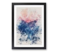 Ravine to The Clouds Watercolour Framed Print | A2 Black Framed Wall Art | Ready to Hang | Modern Landscape Picture | Living Room Bedroom Lounge Office
