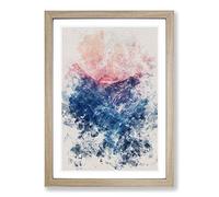 Ravine to The Clouds Watercolour Framed Print | A2 Oak Framed Wall Art | Ready to Hang | Modern Landscape Picture | Living Room Bedroom Lounge Office