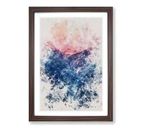 Ravine to The Clouds Watercolour Framed Print | A2 Walnut Framed Wall Art | Ready to Hang | Modern Landscape Picture | Living Room Bedroom Lounge Office