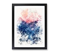 Ravine To The Clouds Watercolour Modern Framed Print | A2 Black Framed Wall Art | Ready to Hang | Modern Landscape Picture | Living Room Bedroom Lounge Office