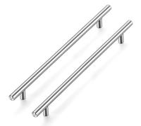 Ravinte 10 Pack Kitchen Cupboard Handles - Brushed Nickel Wardrobe & Bathroom Handles - 224mm Hole Center T Bar Drawer Pulls