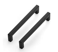 Ravinte 15 Pack Kitchen Door Handles Black Handles for Cupboards 160mm Cupboard Pulls Kitchen Cabinet Pulls Square Bar Wardrobe Hardware Cabinet Door Hardware