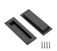Ravinte 2 Pack Black Cabinet Pulls - Recessed Finger Pulls Sliding Door Handles Furniture Handles Kitchen Hardware for Cabinets (150mm Length), UKNQBS15050HS2
