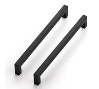Ravinte 25 Pack Kitchen Door Handles Black Handles for Cupboards 224mm Cupboard Pulls Kitchen Cabinet Pulls Square Bar Wardrobe Hardware Cabinet Door Hardware