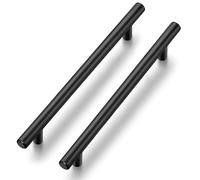 Ravinte 5 Pack Kitchen Cupboard Handles Black Cupboard Handles 160mm Hole Center T Bar Kitchen Handles Pulls for Cabinets and Drawers