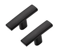 Ravinte Decor 25 Pack Black Cabinet Knobs - Curved Cabinet Pulls Matte Black Knobs for Kitchen Cabinet Drawer Solid Dresser Knobs for Cabinet Hardware 1-3/4 Inch Length Single Hole, RDQXDKHS-25