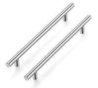 Ravinte Pack of 15 Silver Furniture Handles, T Bar Handles for Kitchen Cabinets, 192 mm Hole Centre, Cabinet Handles, Rustproof Stainless Steel Furniture Door Handles