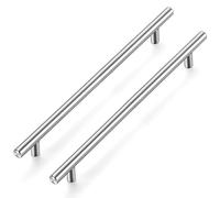 Ravinte Pack of 5 Silver Furniture Handles, T Bar Handles for Kitchen Cabinets, 224 mm, Hole Centre, Cabinet Handles, Rustproof Stainless Steel Furniture Door Handles