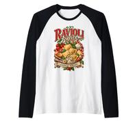 Ravioli Forever Pasta Lover Culinary Humor Vintage Quote Raglan Baseball Tee