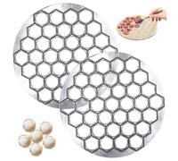 Ravioli Mold, 2Pcs Dumpling Maker, Russian Ravioli Maker with 37 Cavities Aluminum Alloy Mold 10" Dia. Siberian Pelmeni Meat Dumpling Press Machine, Press