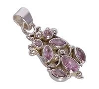 Ravishing Impressions 925 Silver Pink Quartz Pendant Necklace - Heart Chakra Crystal for Love & Compassion - Handcrafted Rose Pink Gemstone with Chain for Women