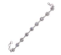 Ravishing Impressions 925 Sterling Silver Aquamarine Bracelet 9.06 Inches White Rhodium Plated 4mm Round Faceted Bezel Set Lobster Clasp Aqua Blue Gemstone Jewelry for Women