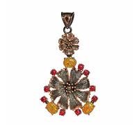 Ravishing Impressions 925 Sterling Silver Black Rhodium Rose Gold Plated Pendant with Chain Sparkling Fire Opal Oval Round Cabochon 7x9mm 4mm Multicolor Jewelry Gift