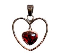 Ravishing Impressions 925 Sterling Silver Heart Pendant Necklace Red Quartz 15x15mm Black Rhodium Rose Gold Plated Women Jewelry Handmade Anniversary Christmas