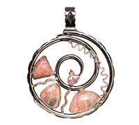 Ravishing Impressions 925 Sterling Silver Pendant with Chain Rhodochrosite and Pink Quartz Cabochon Fancy Pear 16x10mm Handmade Jewelry Necklace for Christmas & Easter