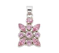 Ravishing Impressions 925 Sterling Silver Pink Quartz Pendant Necklace for Women - Elegant Natural Pink Gemstone Jewelry, Sterling Silver Pendant Gift for Her