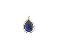 Ravishing Impressions Blue Fire Ammolite Pendant Necklace - 26x20mm Pear Cut Gemstone with White Topaz Accents - Rose Gold Plated 925 Sterling Silver - Handmade Canadian Gemstone Jewelry