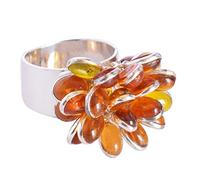 Ravishing Impressions Citrine Statement Ring White Rhodium Bezel Set Oval Cabochon 7x5mm Yellow Gemstone Ring Minimal Bold Design Handmade Jewelry Gift for Women-O 1/2