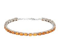 Ravishing Impressions Elegant Silver Citrine Tennis Bracelet Adjustable 165-228mm for Women White Rhodium Plated Oval Faceted 6x4mm Stones Lobster Clasp Luxury Jewelry Gift 8.5 Inches