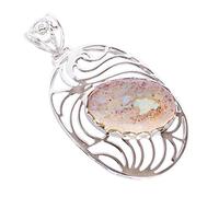 Ravishing Impressions Mexican Fire Opal Pendant Necklace in 925 Sterling Silver - Oval Cut Multicolor Gemstone Jewelry