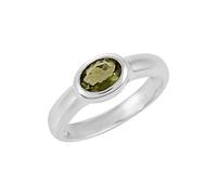 Ravishing Impressions Moldavite Ring Bezel Set Oval Faceted Green Gemstone 7x5mm 5g Handmade Fine Jewelry Unique Gift for Women or Men Q1/2, 58(18.5)