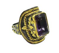 Ravishing Impressions Natural Ametrine Handmade 925 Sterling Silver Elegant Costume Ring Jewelry for Her Sz-U for Her